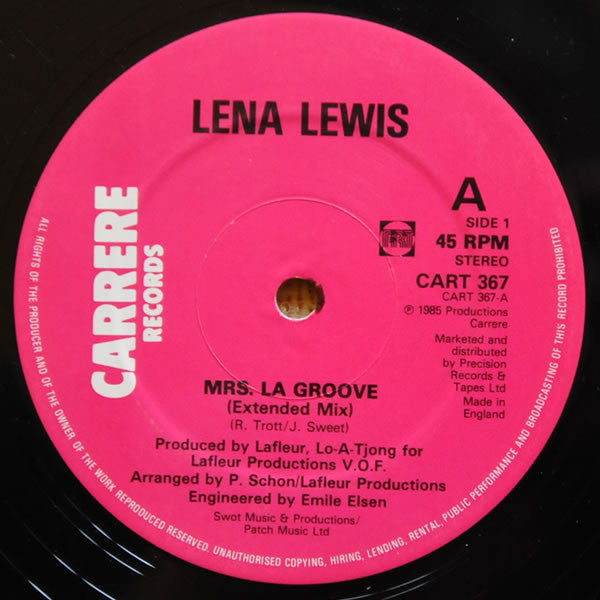 Lena Lewis : Mrs. La Groove (12")