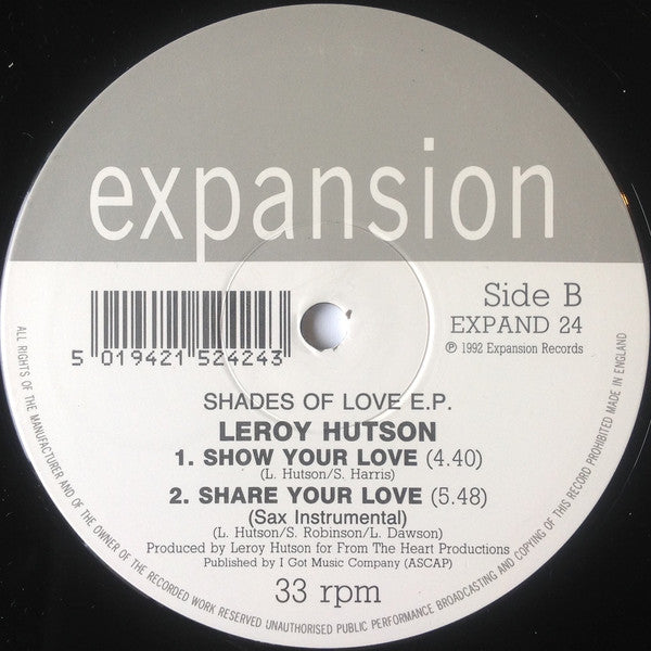 Leroy Hutson : Shades Of Love EP (12", EP)