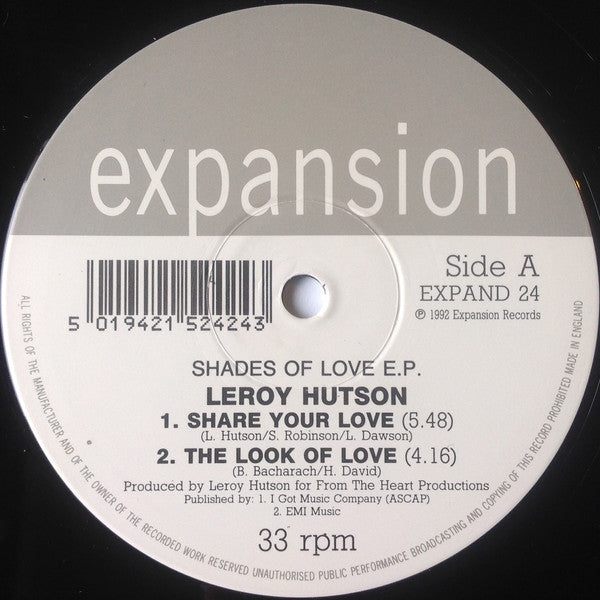 Leroy Hutson : Shades Of Love EP (12", EP)