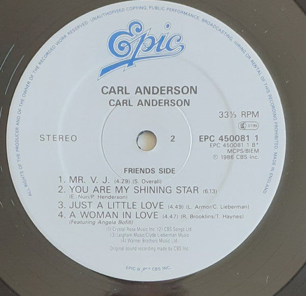 Carl Anderson : Carl Anderson (LP, Album)