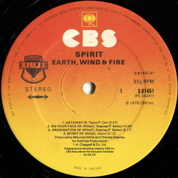 Earth, Wind & Fire : Spirit (LP, Album)