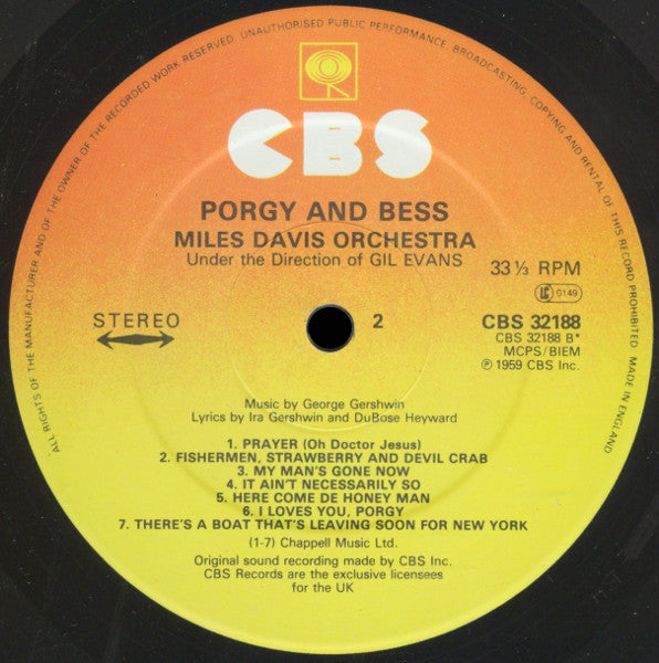 Miles Davis : Porgy And Bess (LP, Album, RE)