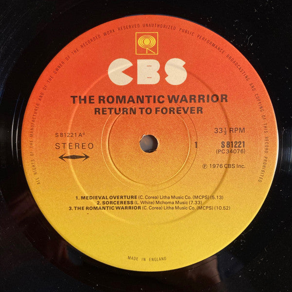 Return To Forever : Romantic Warrior (LP, Album)