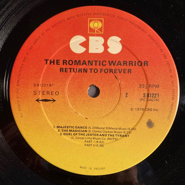 Return To Forever : Romantic Warrior (LP, Album)