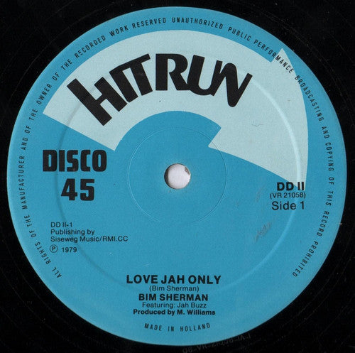 Bim Sherman Featuring Jah Buzz / The Cry Tuff All Stars : Love Jah Only / Dub From The Ghetto (12")