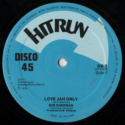 Bim Sherman Featuring Jah Buzz / The Cry Tuff All Stars : Love Jah Only / Dub From The Ghetto (12")