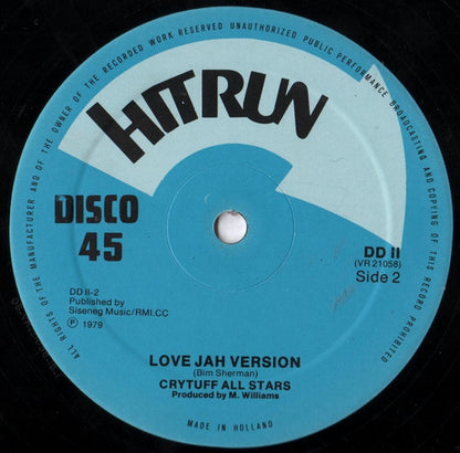 Bim Sherman Featuring Jah Buzz / The Cry Tuff All Stars : Love Jah Only / Dub From The Ghetto (12")