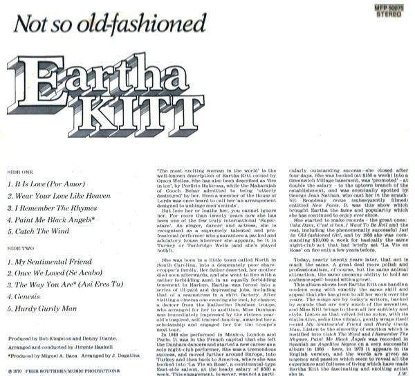 Eartha Kitt : Not So Old Fashioned (LP, Album, RE)