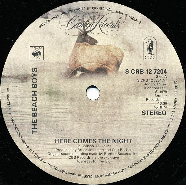 The Beach Boys : Here Comes The Night (12", Single, Ltd)