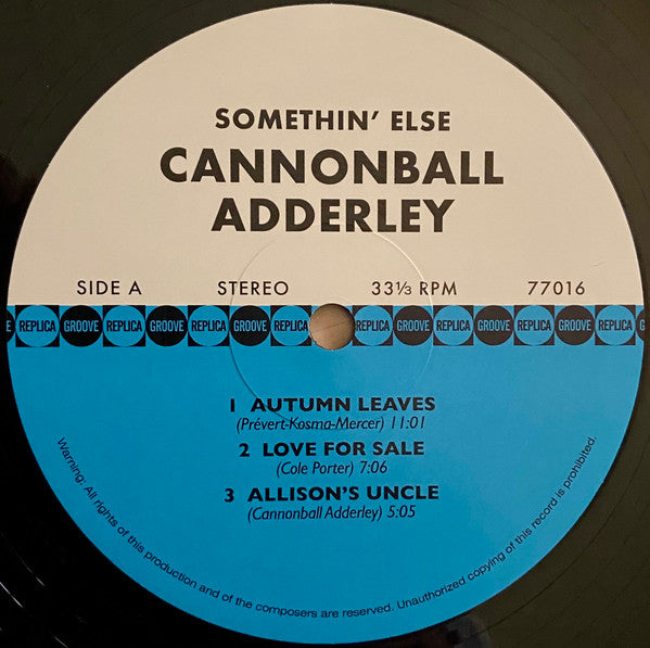 Cannonball Adderley : Somethin' Else (LP, Album, RE, DMM + CD, Album, RE)