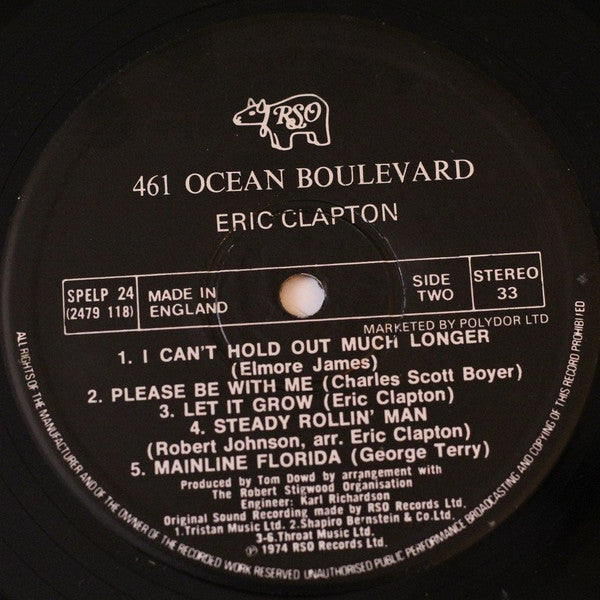 Eric Clapton : 461 Ocean Boulevard (LP, Album, RE)