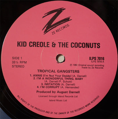 Kid Creole And The Coconuts : Tropical Gangsters (LP, Album)