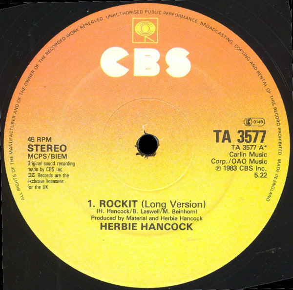 Herbie Hancock : Rockit (S-t-r-e-t-c-h-e-d Version) (12", Single)