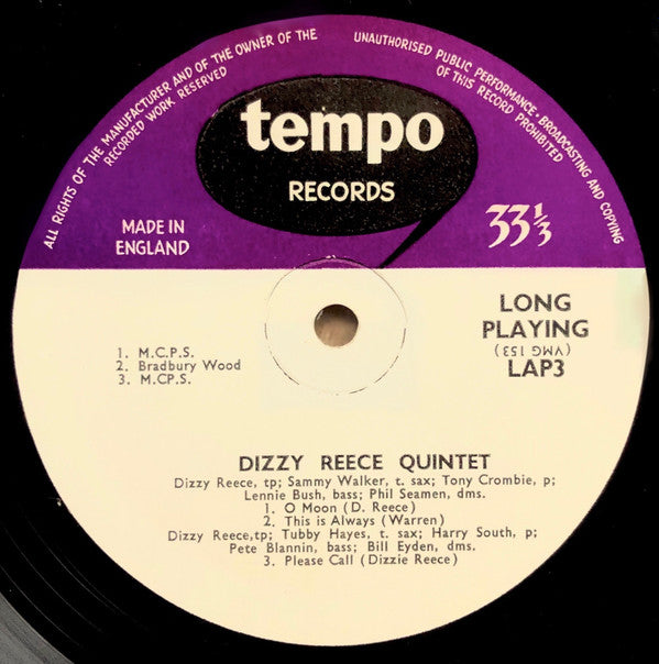 Dizzy Reece Quintet : A New Star... (10", Mono)