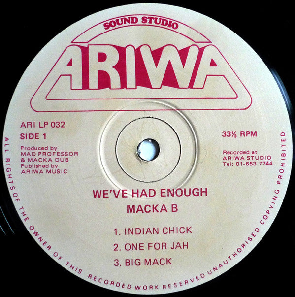 Macka B : We've Had Enough! (LP, Album)