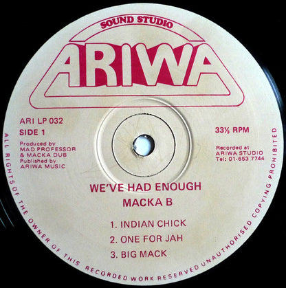 Macka B : We've Had Enough! (LP, Album)