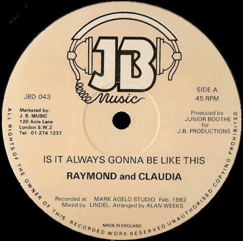 Ray Simpson (2) And Claudia Fontaine / Ray Simpson (2) : Is It Always Gonna Be Like This / Paradise In Your Eyes (12")