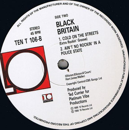 Black Britain : Ain't No Rockin' In A Police State (12")