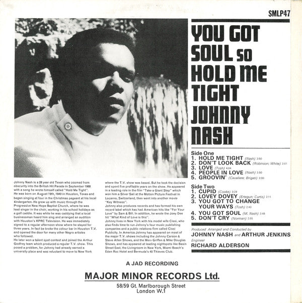 Johnny Nash : You Got Soul So Hold Me Tight (LP)