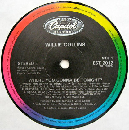 Willie Collins : Where You Gonna Be Tonight? (LP, Album)