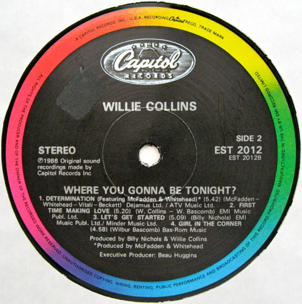 Willie Collins : Where You Gonna Be Tonight? (LP, Album)