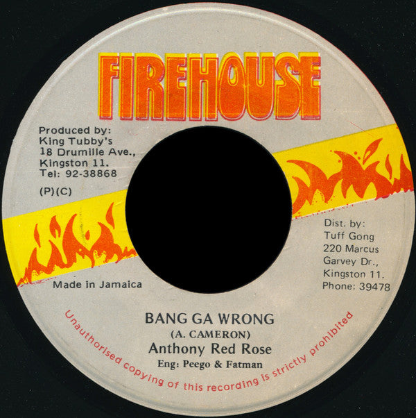 Anthony Red Rose : Bang Ga Wrong (7")