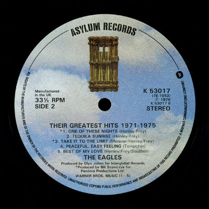 Eagles : Their Greatest Hits (1971-1975) (LP, Album, Comp, RP)