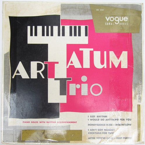 Art Tatum Trio : Piano Solos With Rhythm Accompaniment (10")