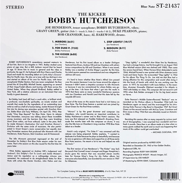 Bobby Hutcherson : The Kicker (LP, Album, RE, 180)