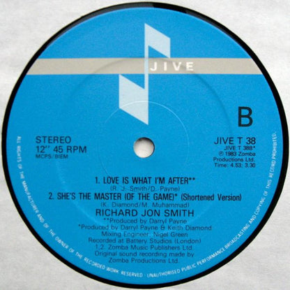 Richard Jon Smith : She's The Master (Of The Game) (Extended Version) (12")