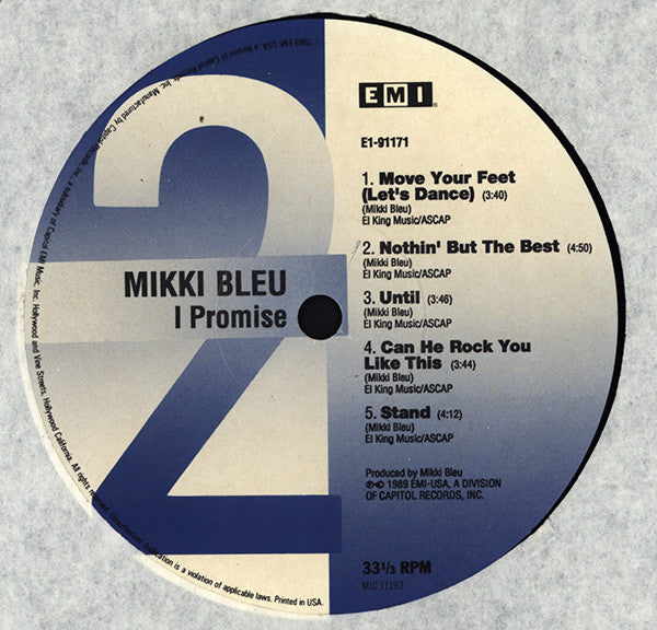 Mikki Bleu : I Promise (LP, Album)