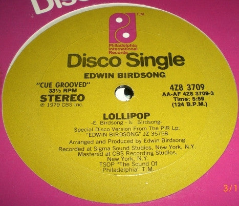 Edwin Birdsong : Lollipop / Freaky Deaky Sities (12")