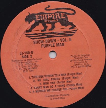 Yellowman & Fat-Head* / Purpleman : Show-Down Vol. 5 (LP)