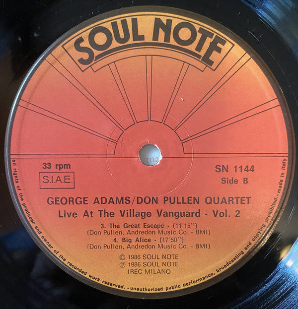 George Adams - Don Pullen Quartet : Live At The Village Vanguard - Vol. 2 (LP, Album)