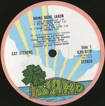 Cat Stevens : Mona Bone Jakon (LP, Album, RE, Pin)