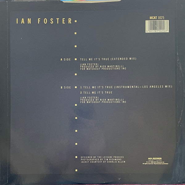 Ian Foster : Tell Me It's True (12")