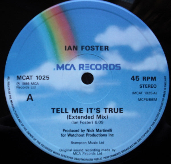 Ian Foster : Tell Me It's True (12")