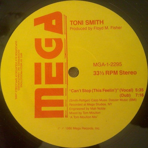 Toni Smith : Can't Stop (This Feelin') (12")