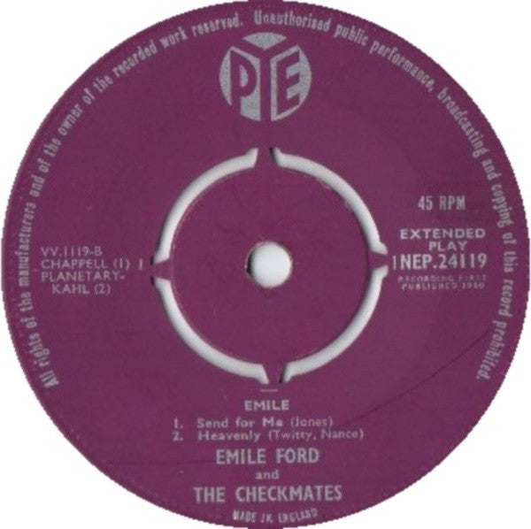 Emile Ford & The Checkmates : Emile (7", EP, Mono, Pus)