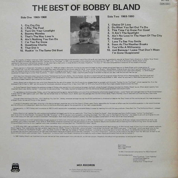 Bobby Bland : The Best Of Bobby Bland (LP, Comp)