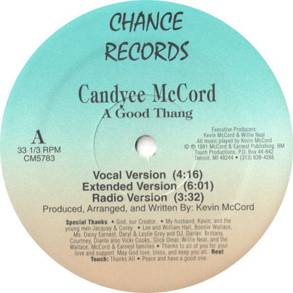 Candyce McCord / Reel Touch : A Good Thang / A Little Love (12")