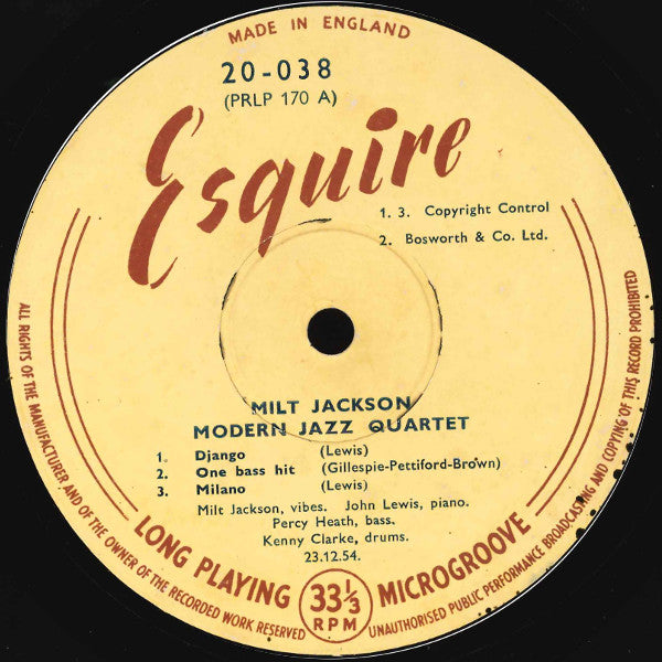 The Modern Jazz Quartet : Modern Jazz Quartet (10", Mono)