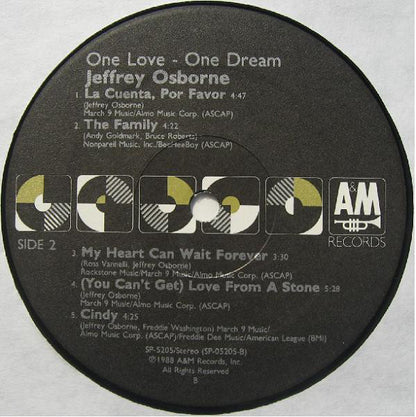 Jeffrey Osborne : One Love - One Dream (LP, Album)