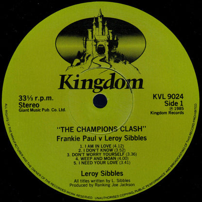 Frankie Paul v Leroy Sibbles : The Champions Clash (LP, Album)