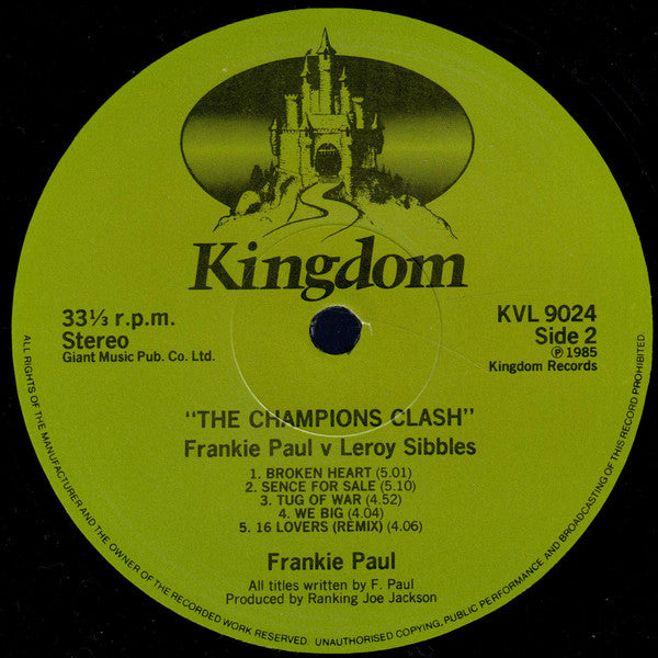 Frankie Paul v Leroy Sibbles : The Champions Clash (LP, Album)