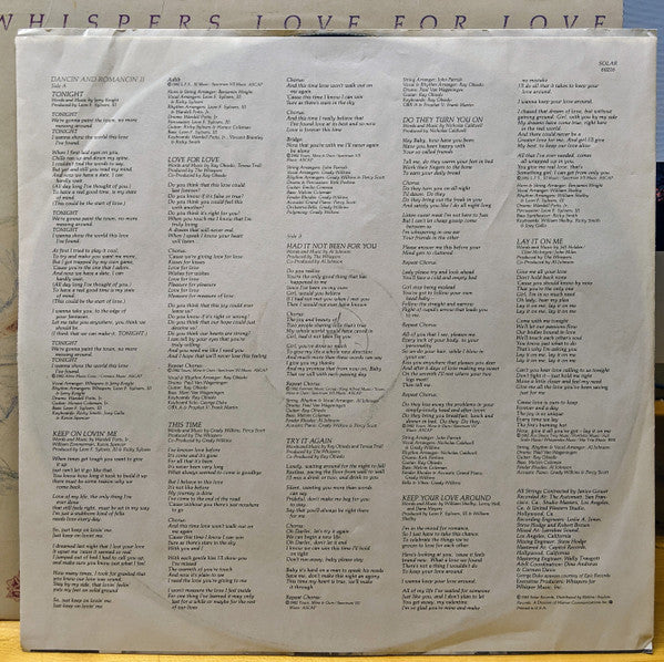 The Whispers : Love For Love (LP, Album, SP)