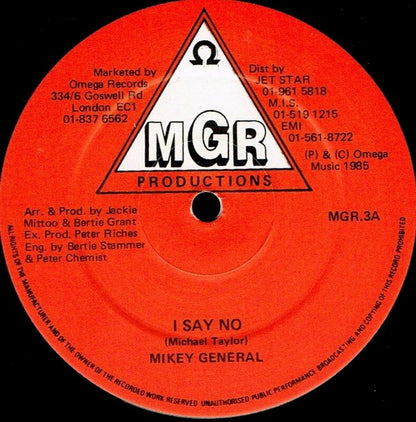 Mikey General : I Say No / Rose Anne (12")