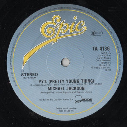 Michael Jackson : P.Y.T. (Pretty Young Thing) (12", Single)