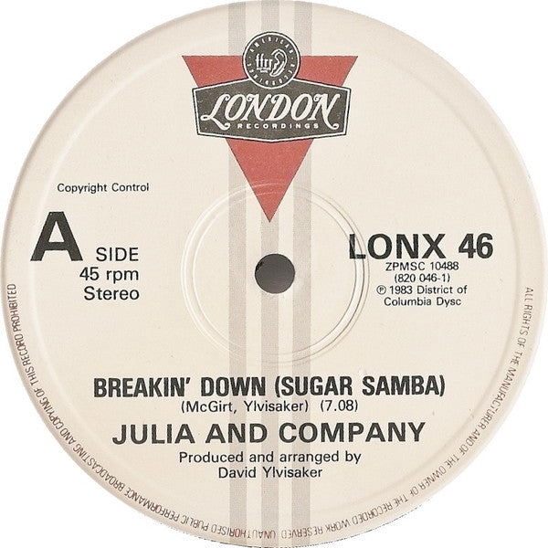 Julia And Company : Breakin' Down (Sugar Samba) (12", Single)