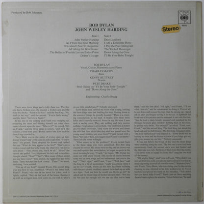 Bob Dylan : John Wesley Harding (LP, Album)